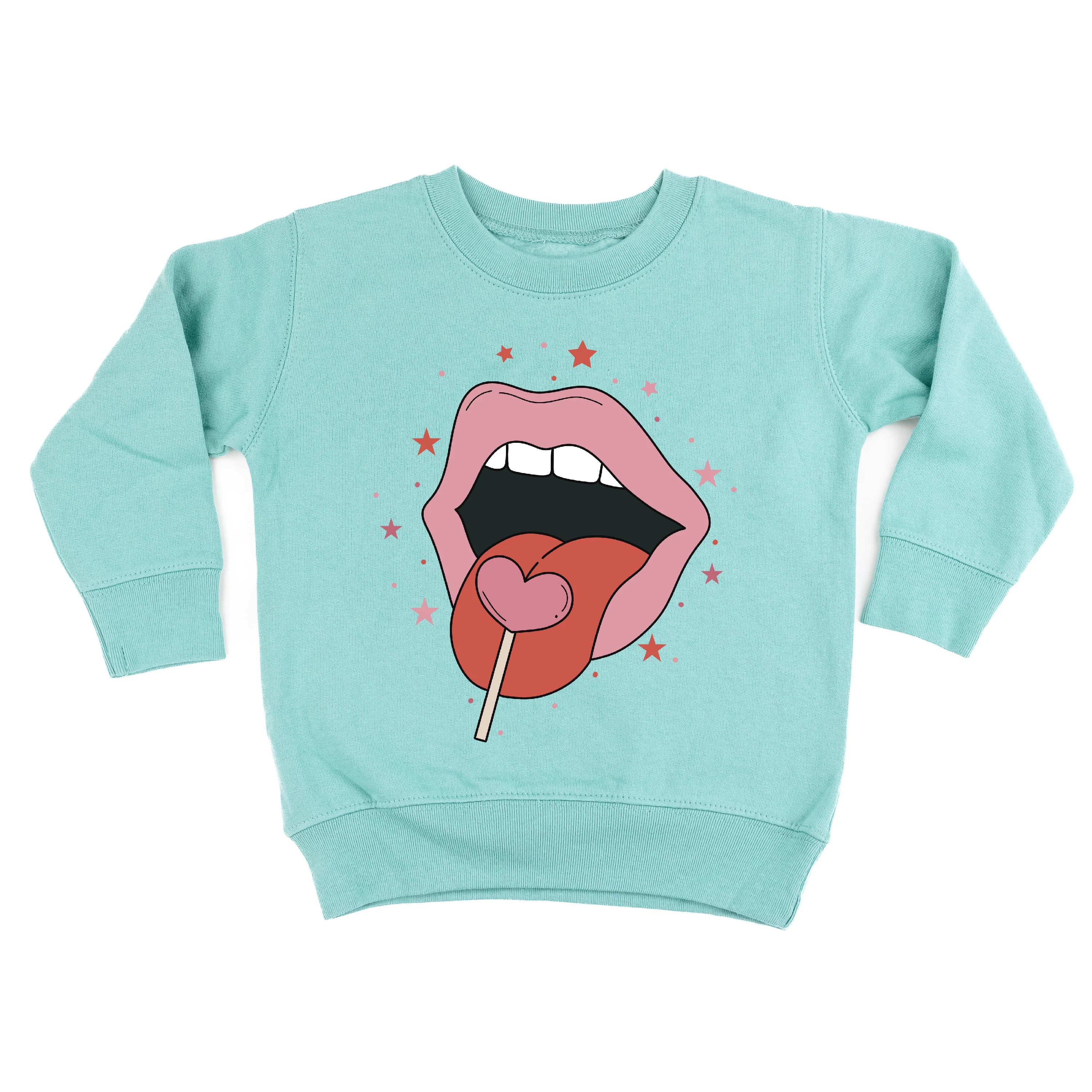 Valentine's Day Lips With Heart Lollipop - Child Sweater - Image 4