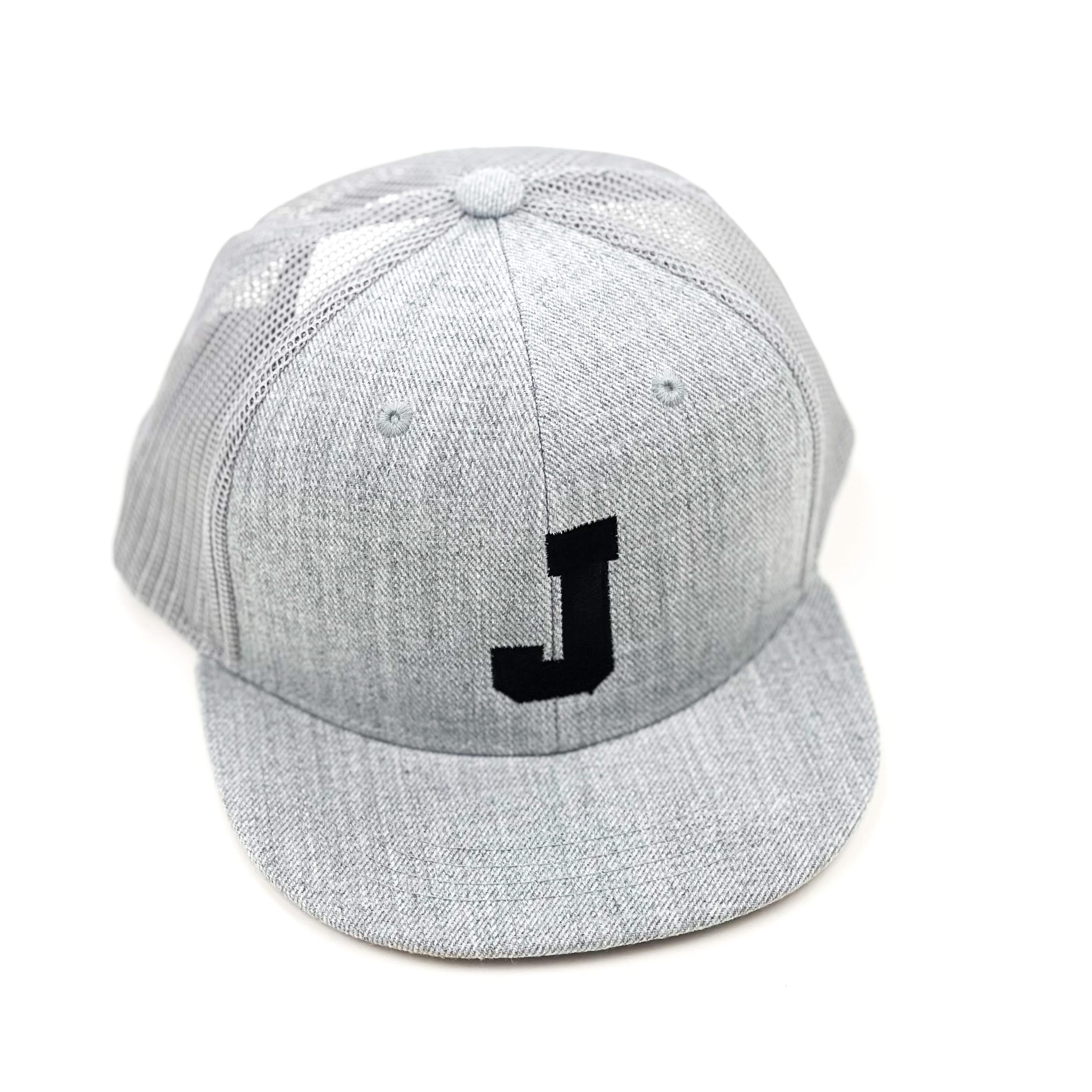 Varsity initial - Child Flat Brimmed Hat w/ Mesh Back - Image 13