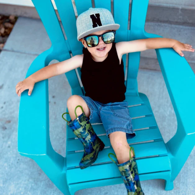 Varsity initial - Child Flat Brimmed Hat w/ Mesh Back - Image 8