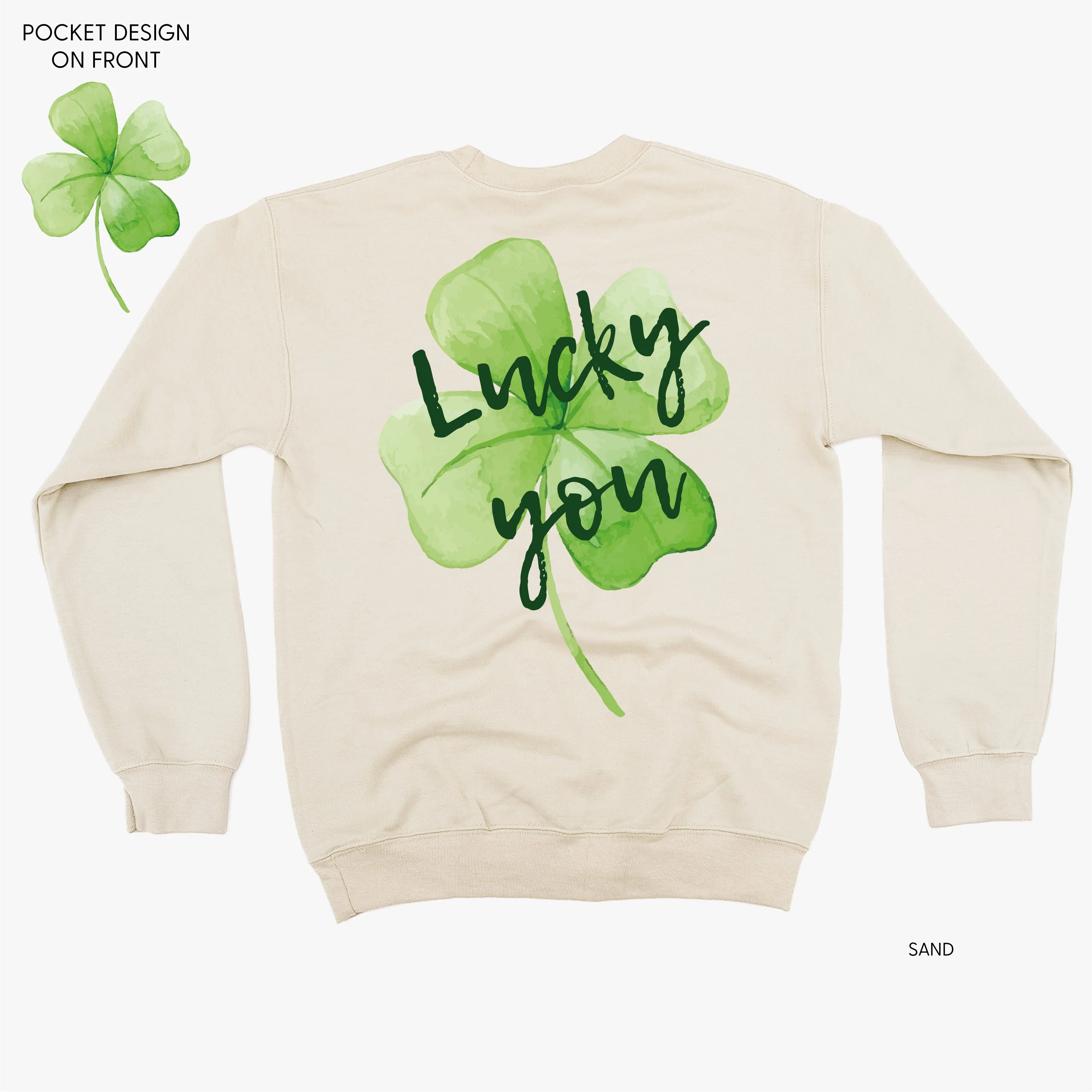 Watercolor Lucky You - Basic Fleece - Image 3
