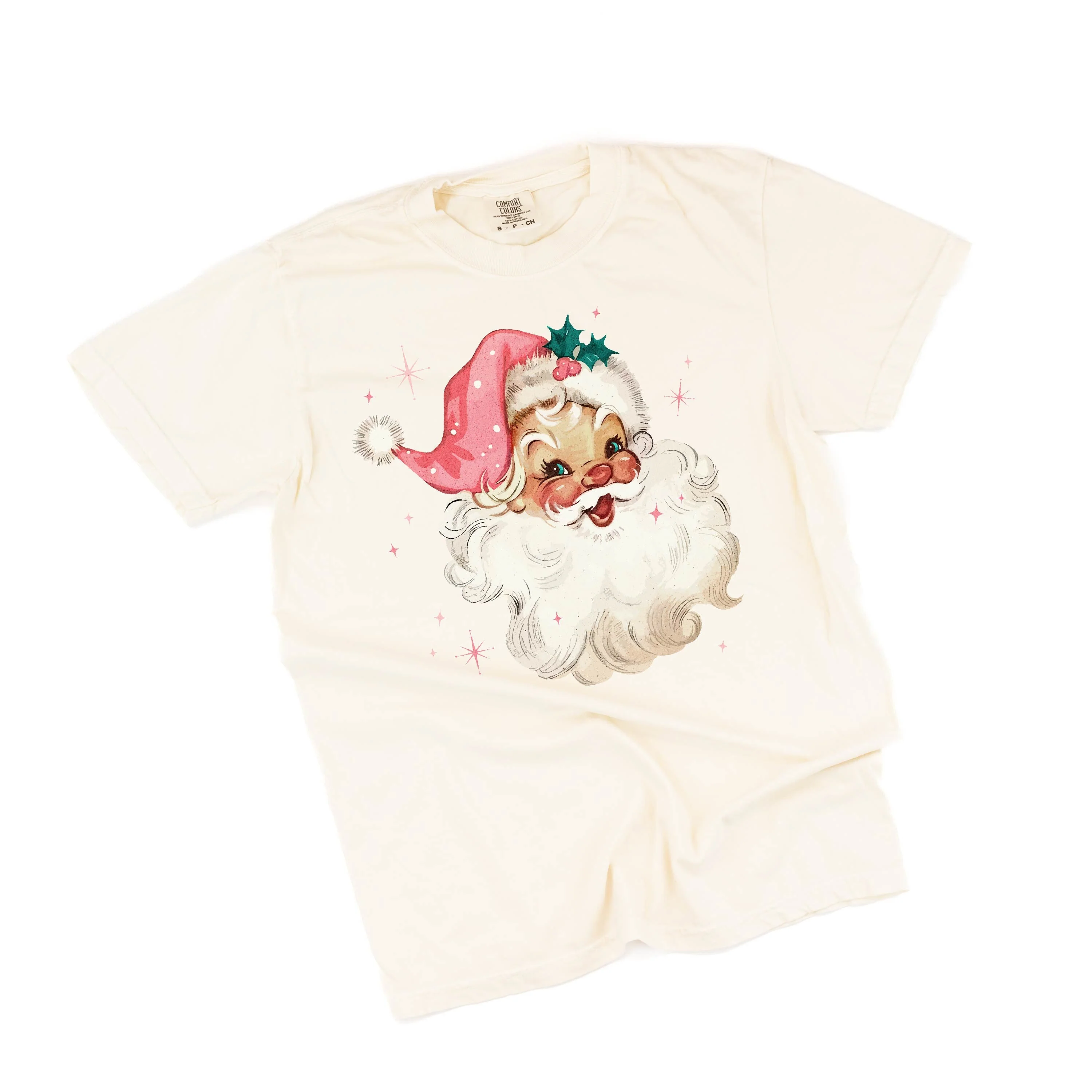 Watercolor Santa - Comfort Colors Tee - Image 2