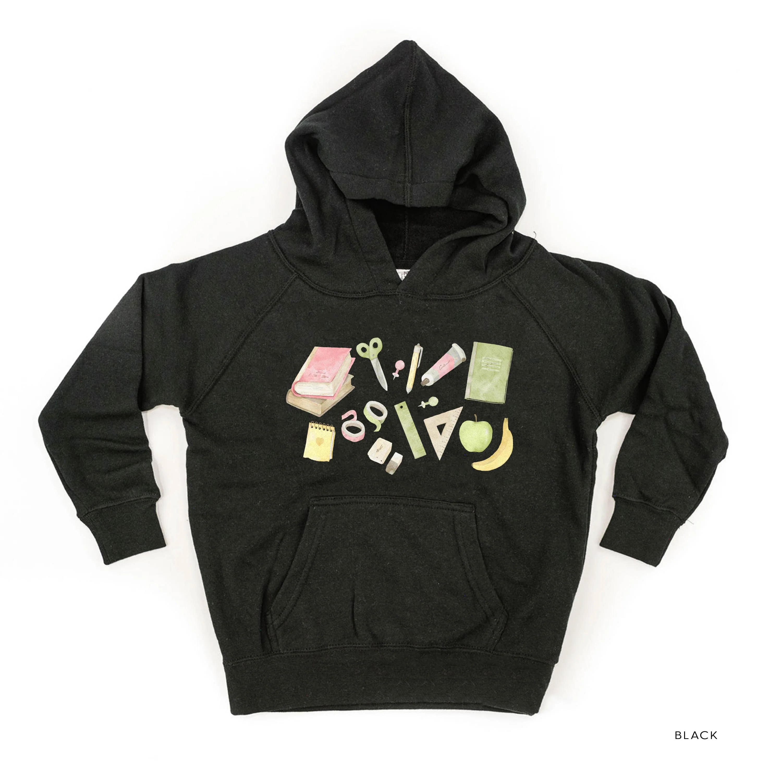Watercolor School Supplies - Child HOODIE - Image 3