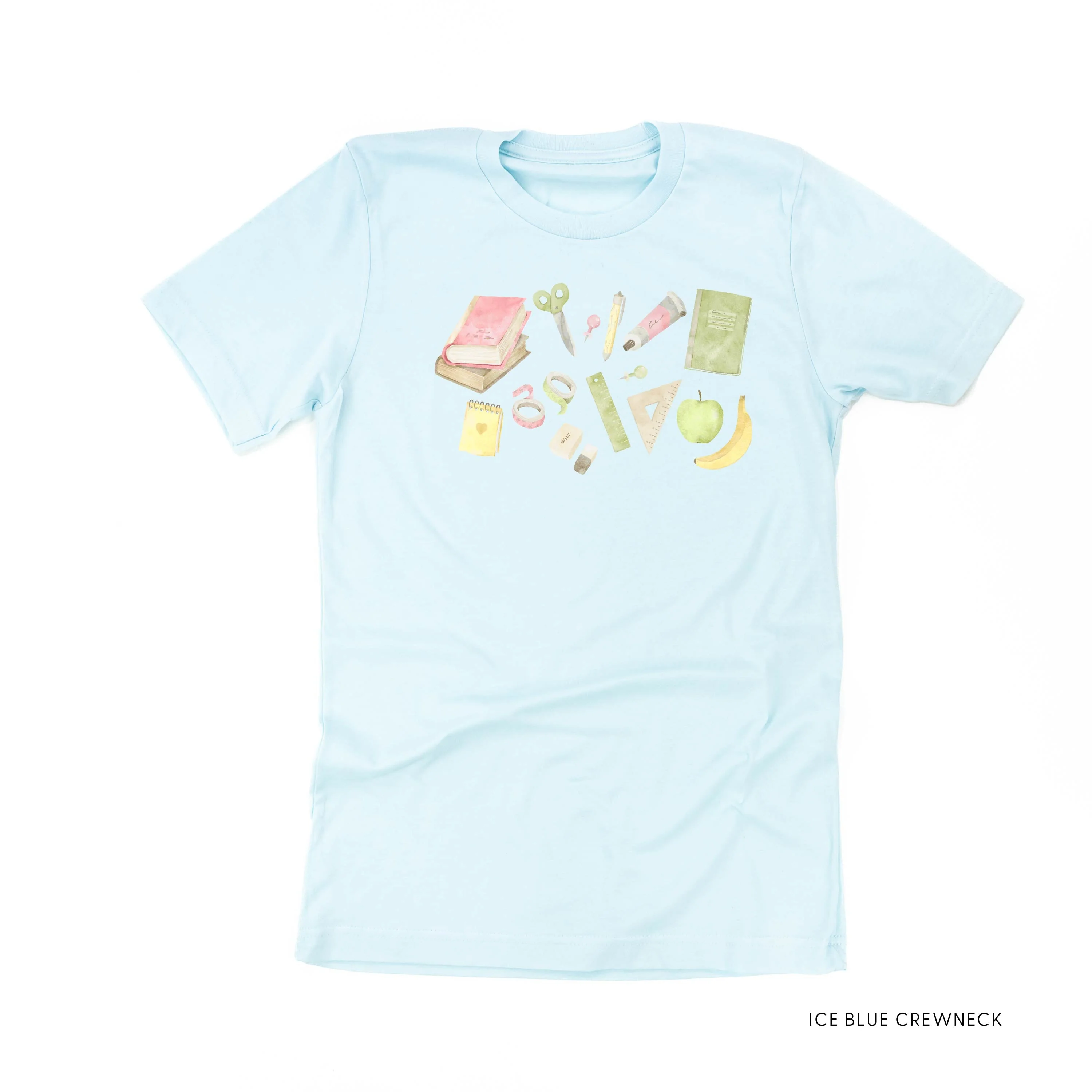 Watercolor School Supplies - Unisex Tee - Image 9