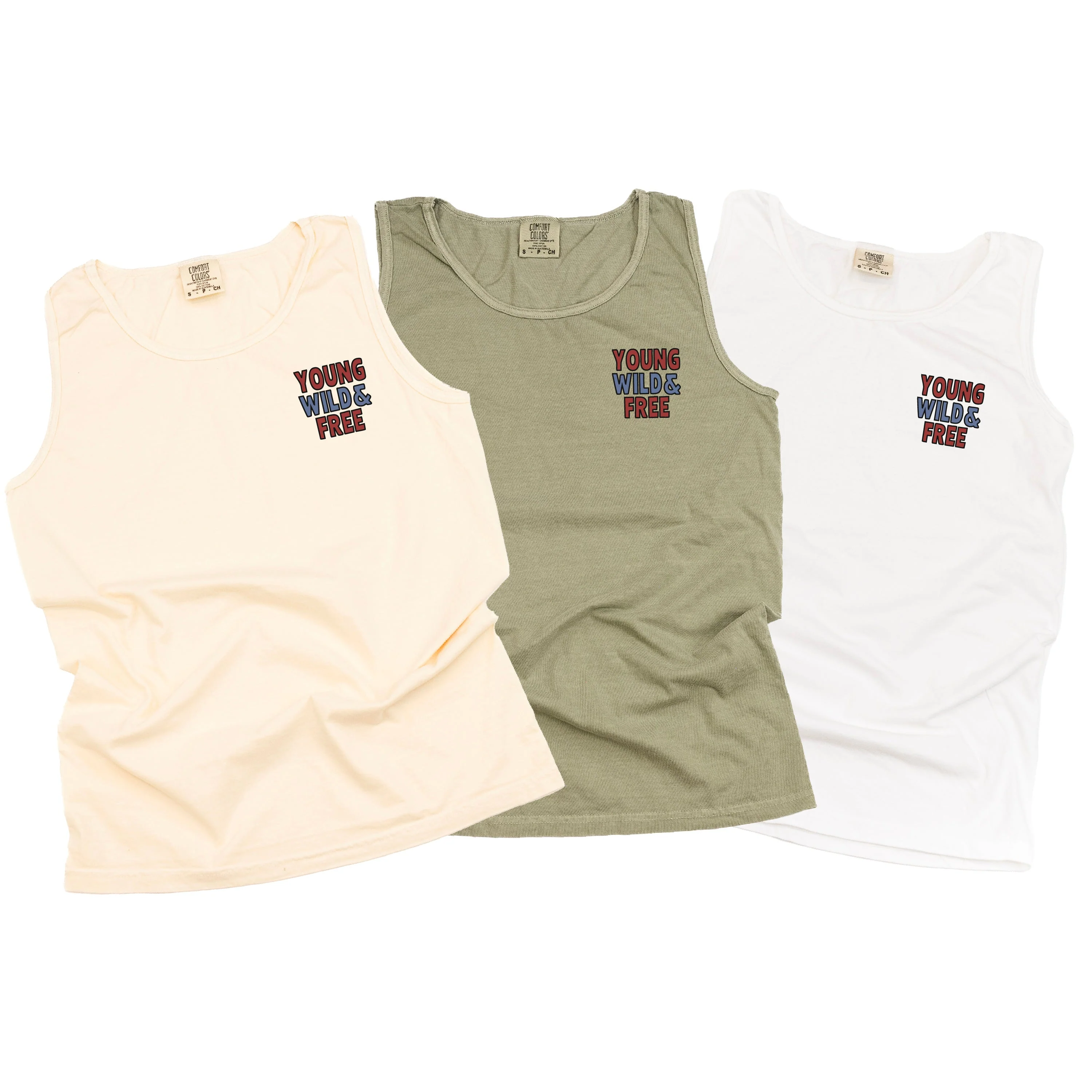 Young Wild & Free - Flag (pf&b) - Comfort Colors TANK