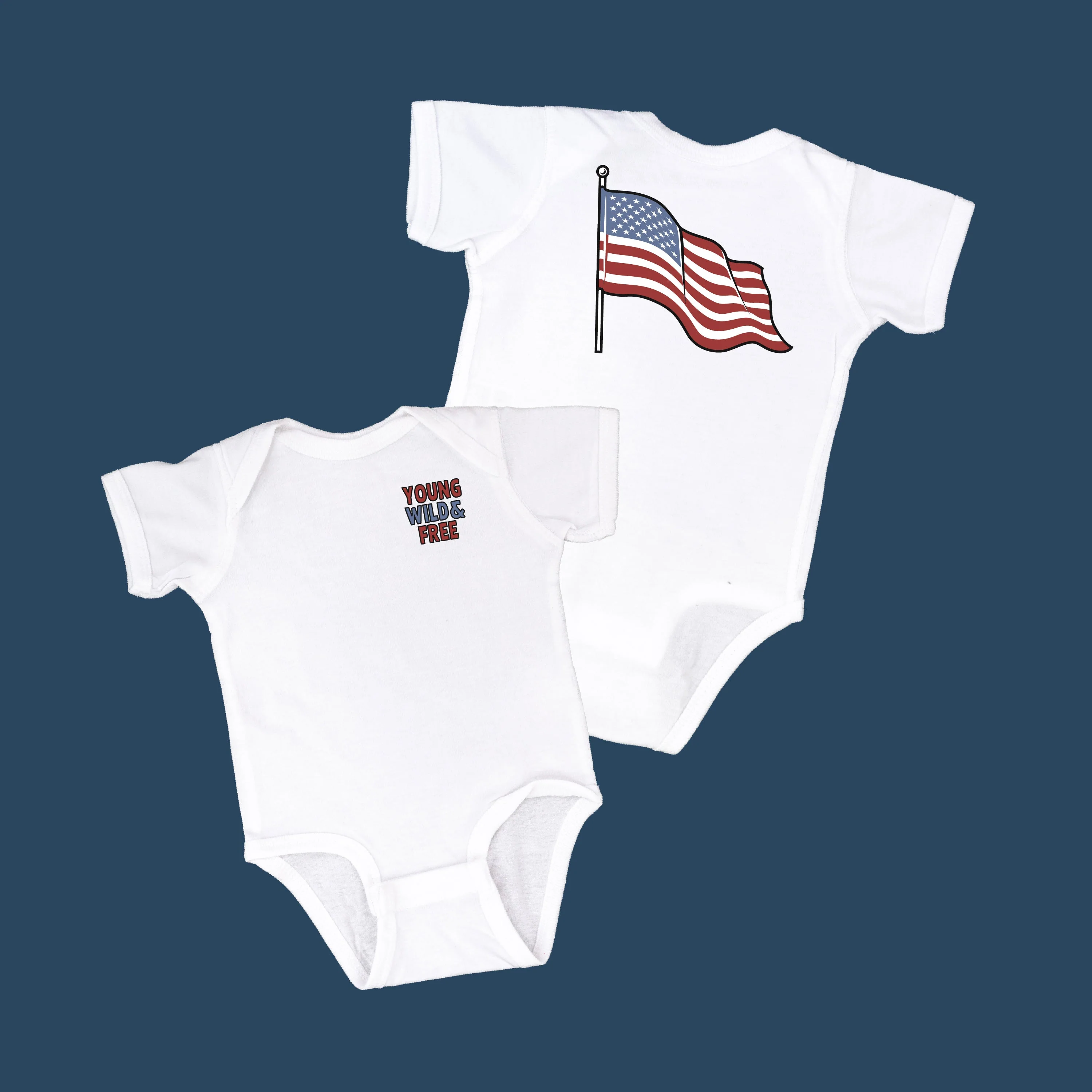 Young Wild & Free - Flag (pf&b) - Infant Bodysuit/Tee - Image 2