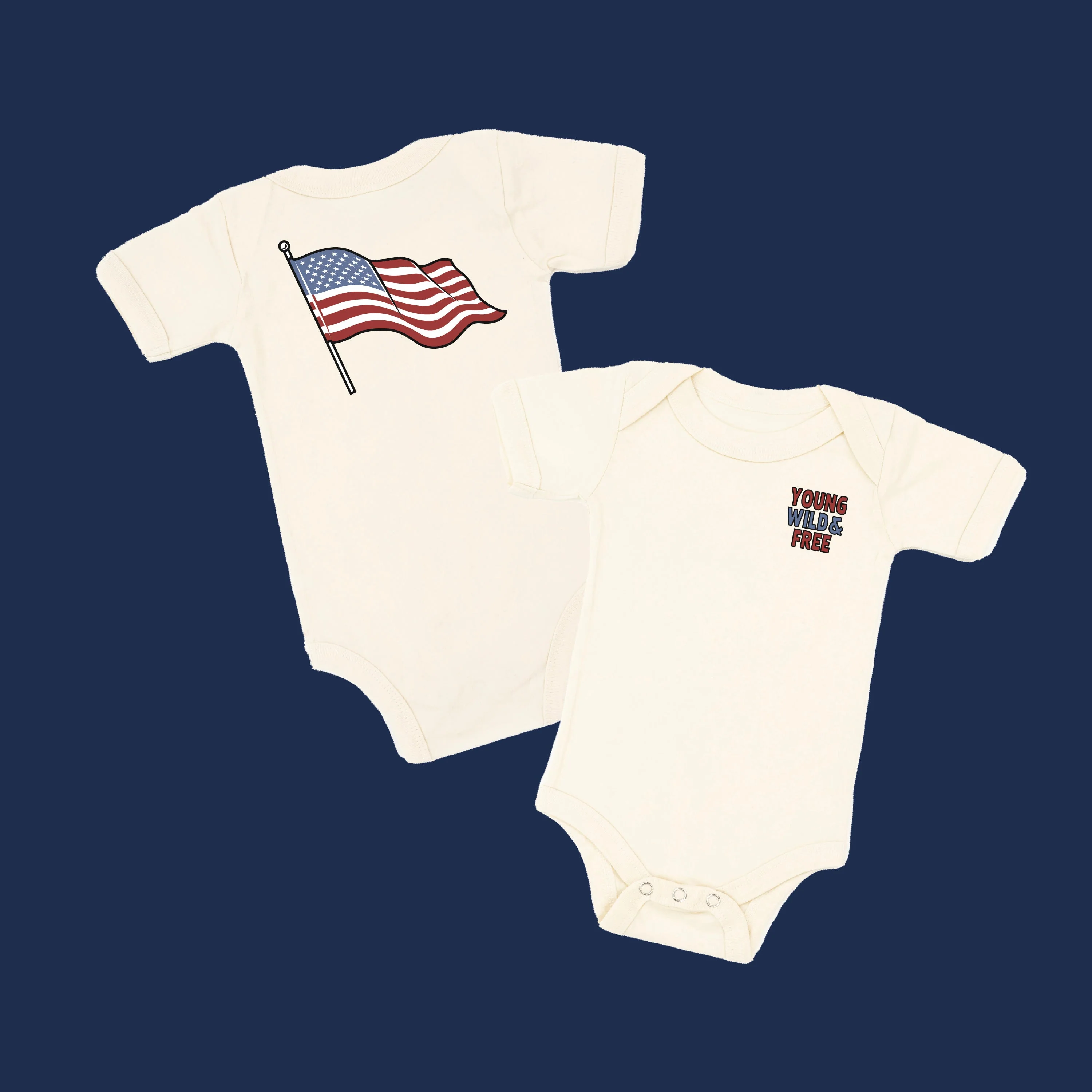 Young Wild & Free - Flag (pf&b) - Infant Bodysuit/Tee - Image 4